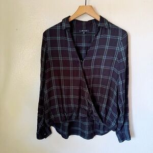 Madewell | Wrap-Front Shirt in Palma Plaid￼